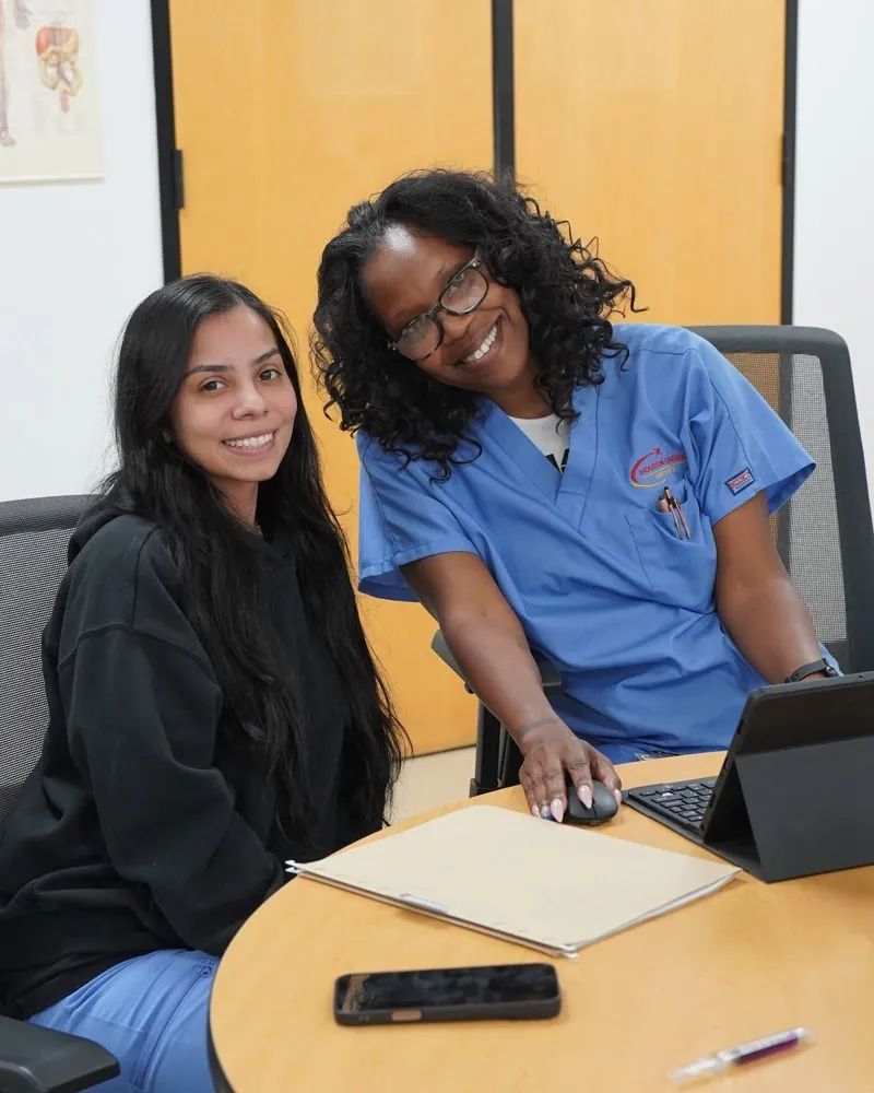 Student meeting with an HCI staff member