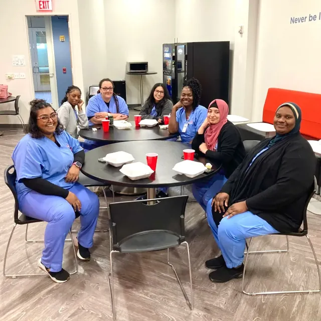 Students in campus lounge